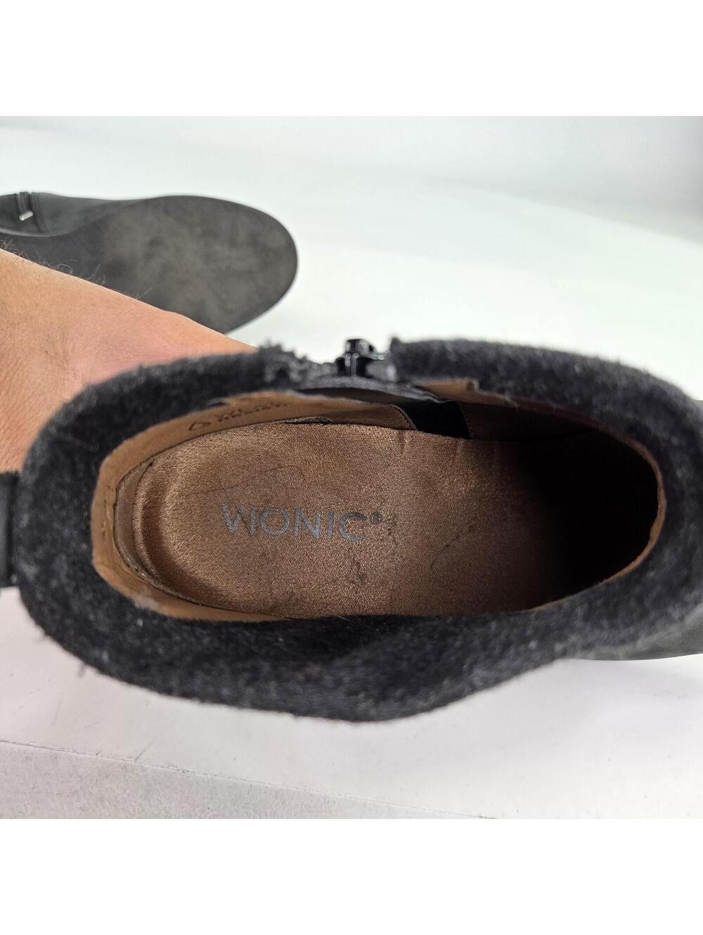 Vionic Joslyn black suede booties US 8 Weather Resistant wool-blend Ankle Boots - Picture 5 of 8